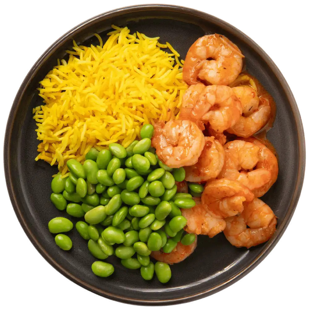 Droogtrainen - Cajun Garnalen - Gele rijst - Edamame Beans thumbnail 1