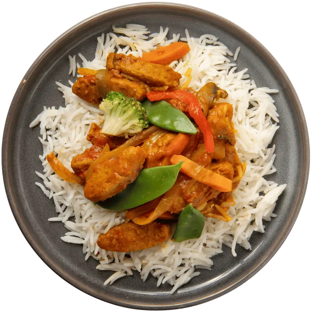 Afvallen - Vegan gele Curry - basmati rijst thumbnail 1