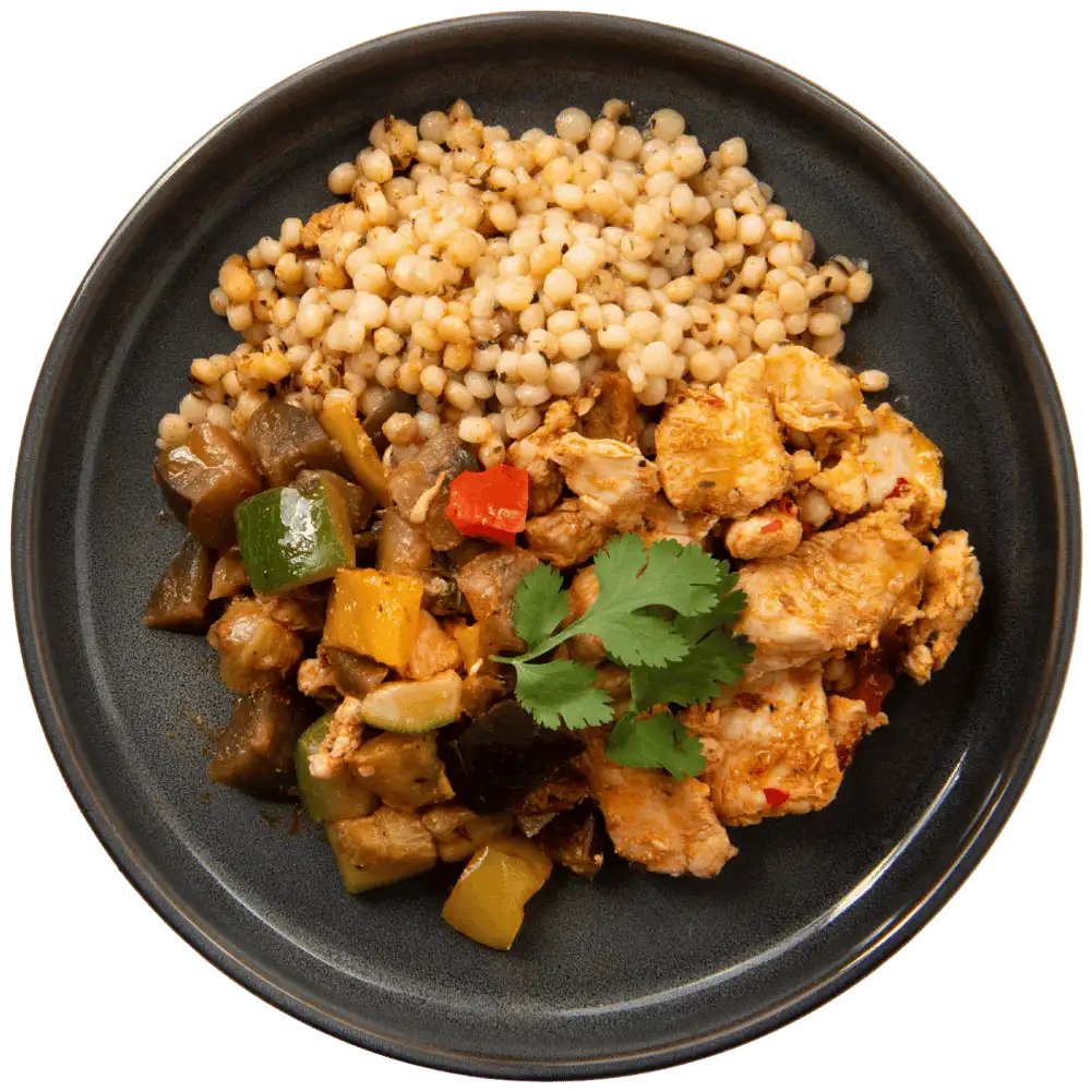 Spiermassa - Cajun kip - Parelcouscous - Gegrilde Groenten thumbnail 1