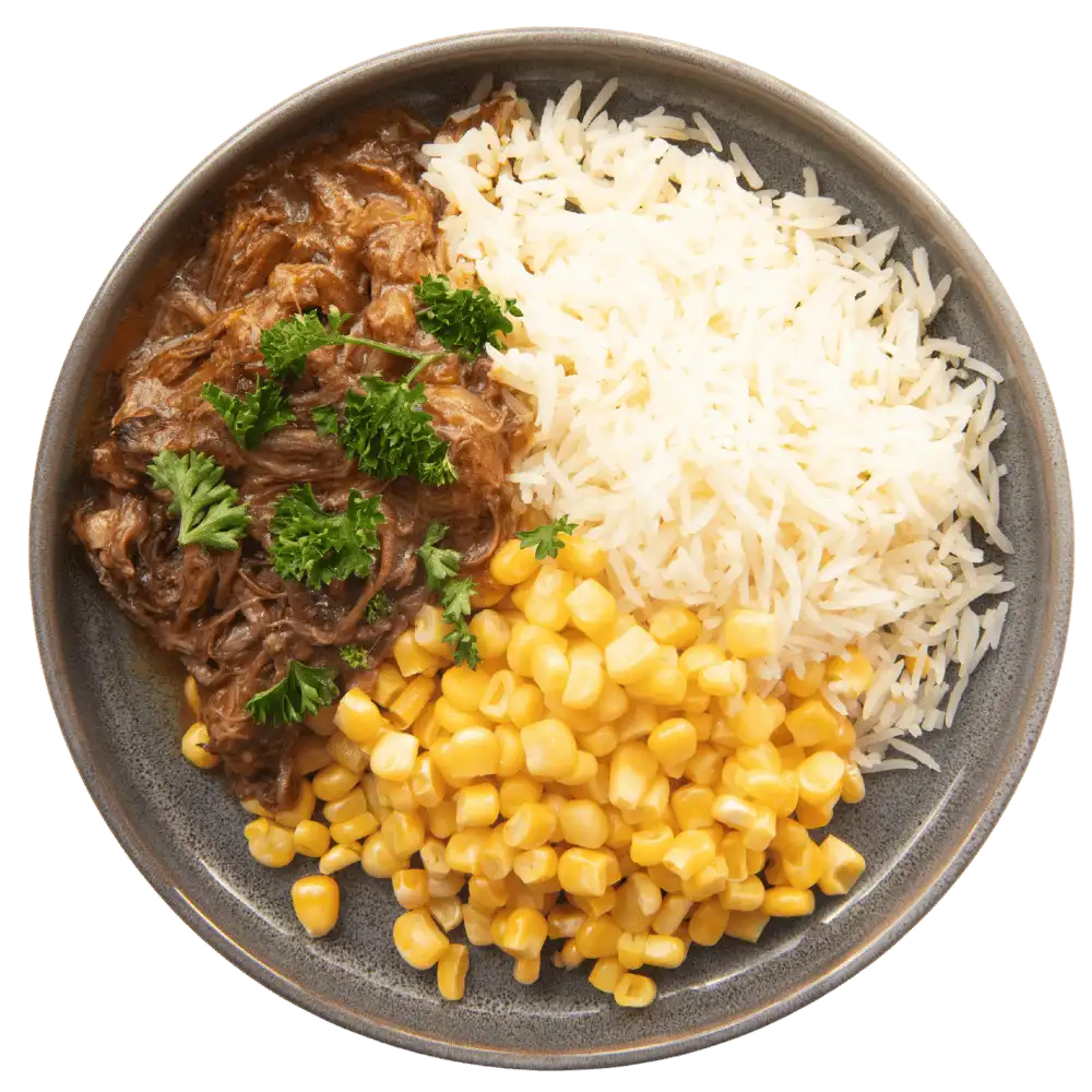 Spiermassa - Pulled beef - Rijst – Mais thumbnail 1